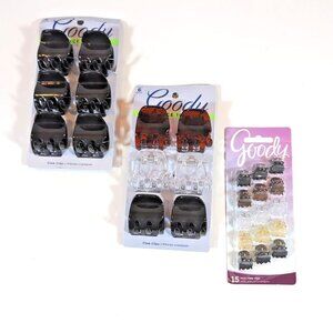2 - Goody Medium Claw Clips 6 count and 1 Goody Mini Claw Clips 15 count package